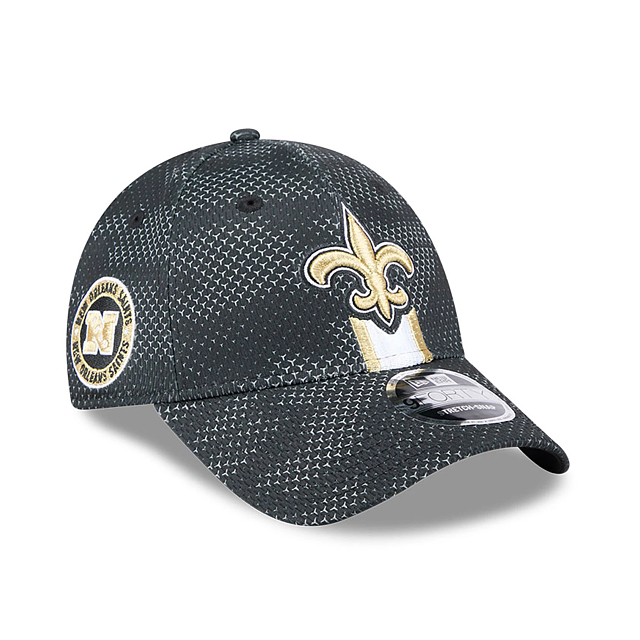 New Orleans Saints NFL New Era Men's Black 9Forty 2024 Sideline Stretch Snapback Hat