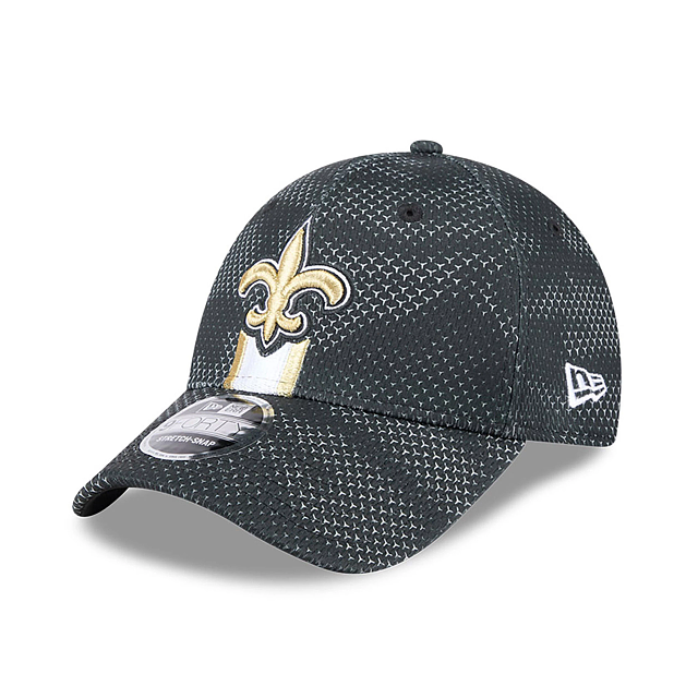 New Orleans Saints NFL New Era Men's Black 9Forty 2024 Sideline Stretch Snapback Hat