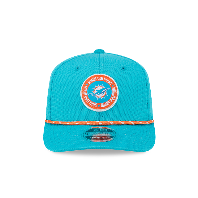 Miami Dolphins NFL New Era Men's Teal 9Seventy 2024 Sideline Stretch Snapback