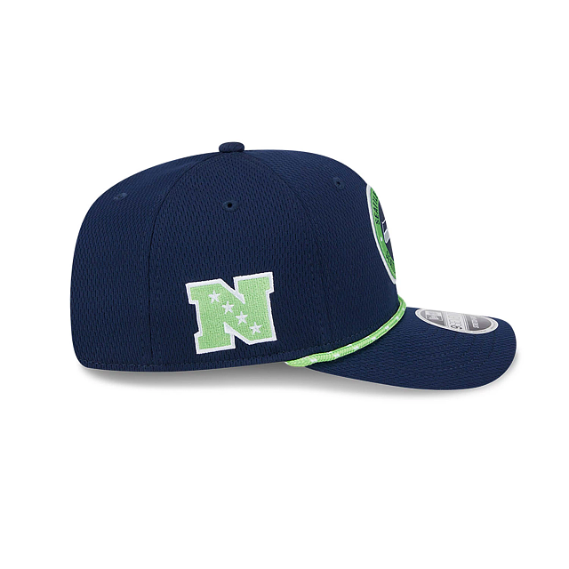 Seattle Seahawks NFL New Era Men's Navy 9Seventy 2024 Sideline Stretch Snapback