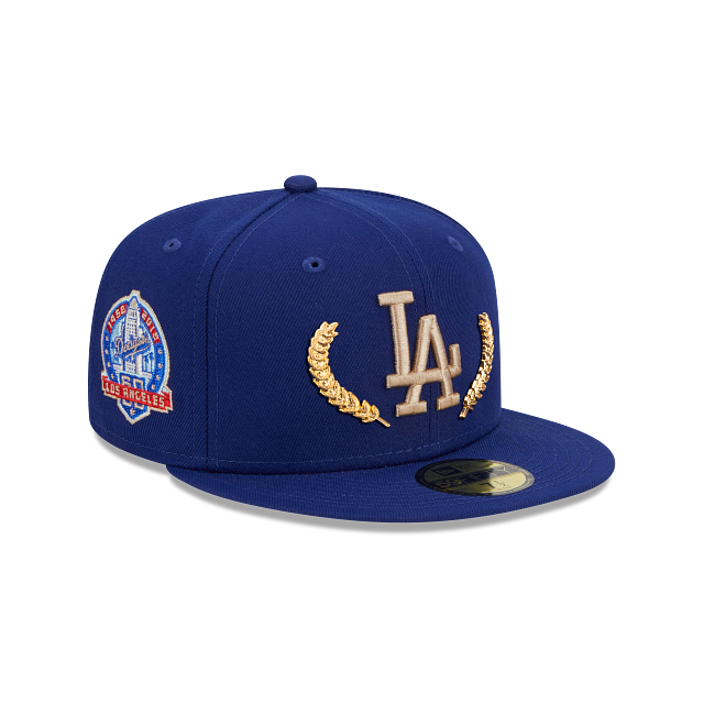 Casquette ajustée à feuille d'or Royal 59Fifty MLB des Dodgers de Los Angeles pour homme de New Era