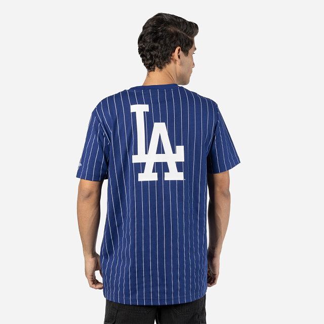 T-shirt à rayures pour homme Los Angeles Dodgers MLB New Era Royal