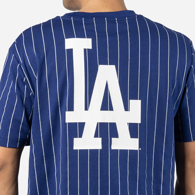 T-shirt à rayures pour homme Los Angeles Dodgers MLB New Era Royal