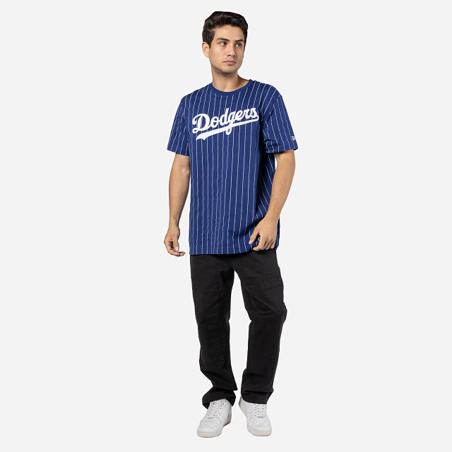 T-shirt à rayures pour homme Los Angeles Dodgers MLB New Era Royal