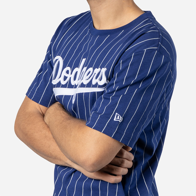 T-shirt à rayures pour homme Los Angeles Dodgers MLB New Era Royal