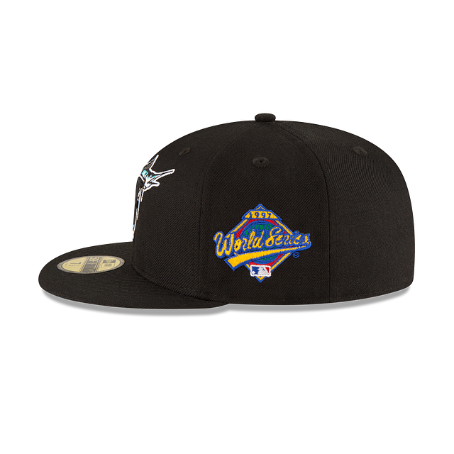 Casquette ajustée en laine noire 59Fifty 1997 World Series des Florida Marlins MLB New Era pour homme