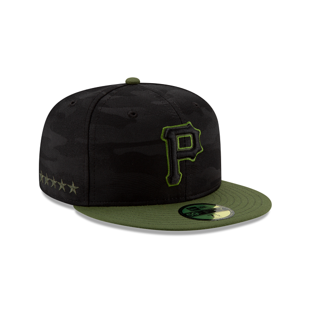 Casquette ajustée alternative MLB New Era pour homme, collection authentique 59Fifty, camouflage noir, des Pirates de Pittsburgh