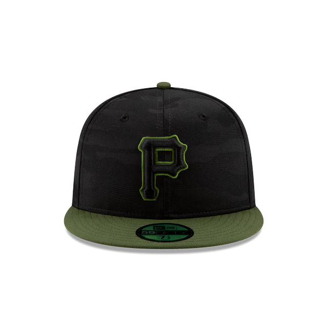 Casquette ajustée alternative MLB New Era pour homme, collection authentique 59Fifty, camouflage noir, des Pirates de Pittsburgh