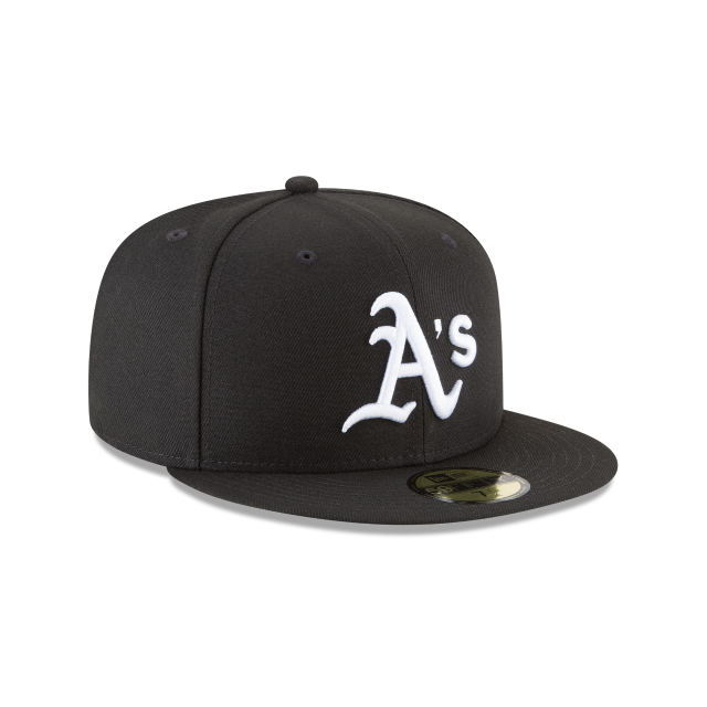 Oakland Athletics MLB New Era Men's Black White 59Fifty Basic Fitted Hat