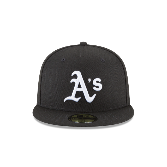 Oakland Athletics MLB New Era Men's Black White 59Fifty Basic Fitted Hat