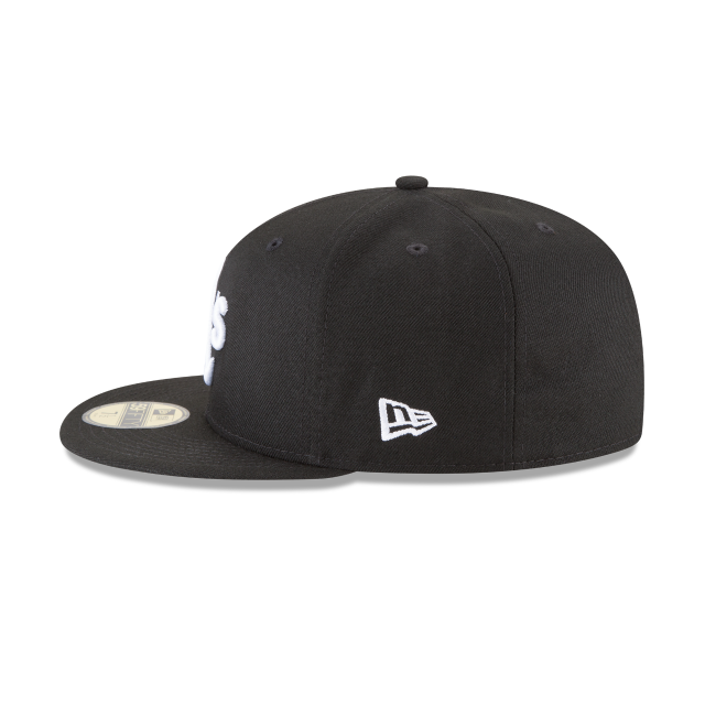 Oakland Athletics MLB New Era Men's Black White 59Fifty Basic Fitted Hat