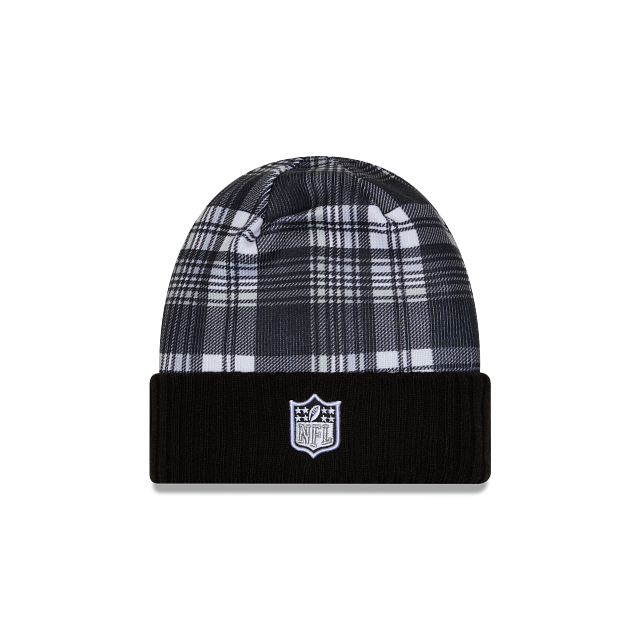 Bonnet en tricot à revers officiel NFL New Era 2024 des Raiders de Las Vegas pour homme