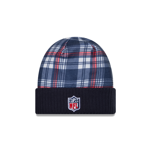 Bonnet en tricot à revers officiel NFL New Era 2024 des Patriots de la Nouvelle-Angleterre pour homme