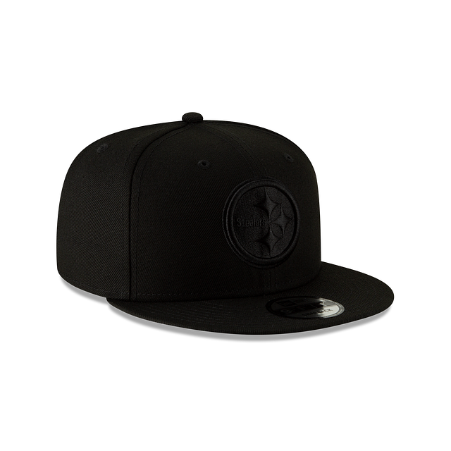 Casquette à visière plate 9Fifty Basic Snapback pour homme des Pittsburgh Steelers NFL New Era noir sur noir