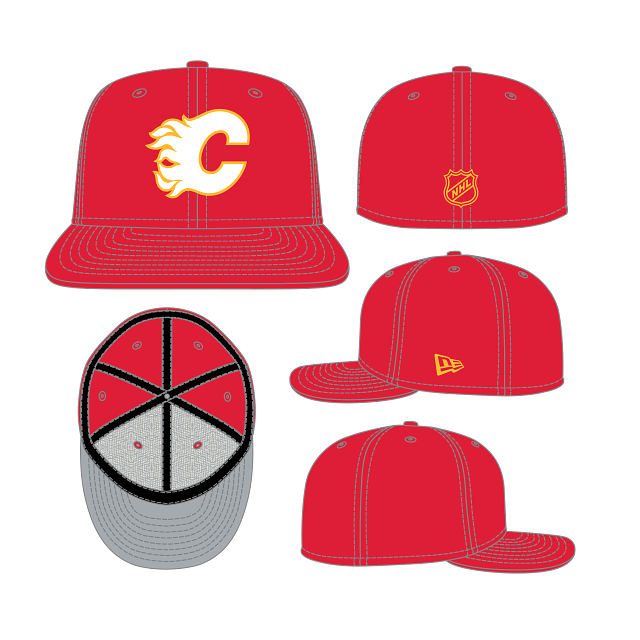 Calgary Flames NHL New Era Men's Red 59Fifty Core Fitted Hat