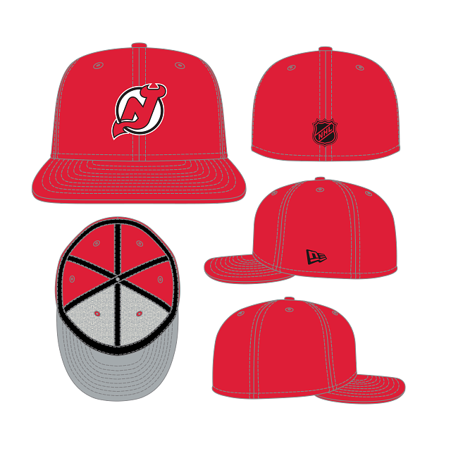 New Jersey Devils NHL New Era Men's Red 59Fifty Core Fitted Hat