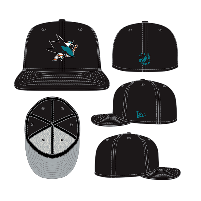 San Jose Sharks NHL New Era Men's Black 59Fifty Core Fitted Hat