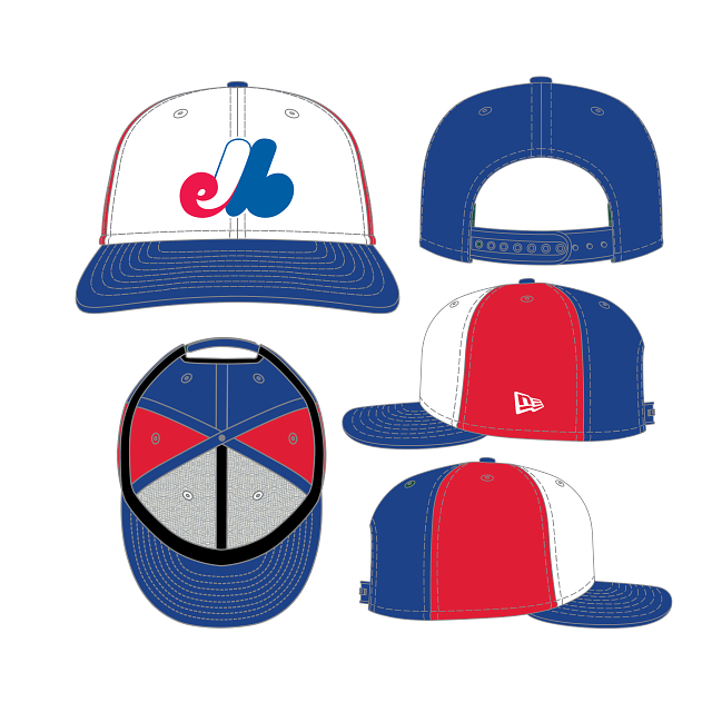 Montreal Expos MLB New Era Men's Tricolor 9Seventy Snapback Hat