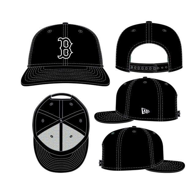 Boston Red Sox MLB New Era Men's Black White 9Seventy Snapback Hat