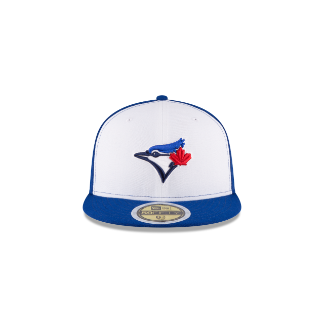 Casquette ajustée MLB New Era pour jeunes Toronto Blue Jays de la collection Authentic 59Fifty blanche/bleu royal