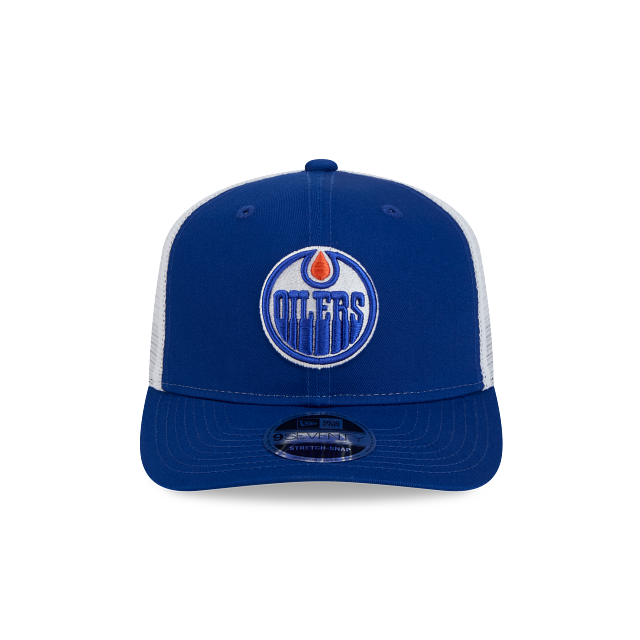 Casquette Snapback 9Seventy Trucker Royal de New Era pour homme des Oilers d'Edmonton de la LNH