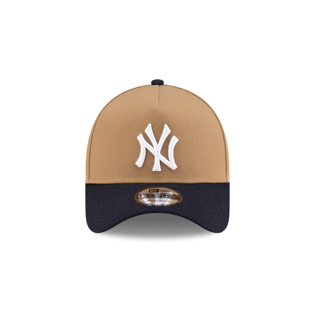 New York Yankees MLB New Era Men's Khaki/Navy 9Forty A-Frame Snapback