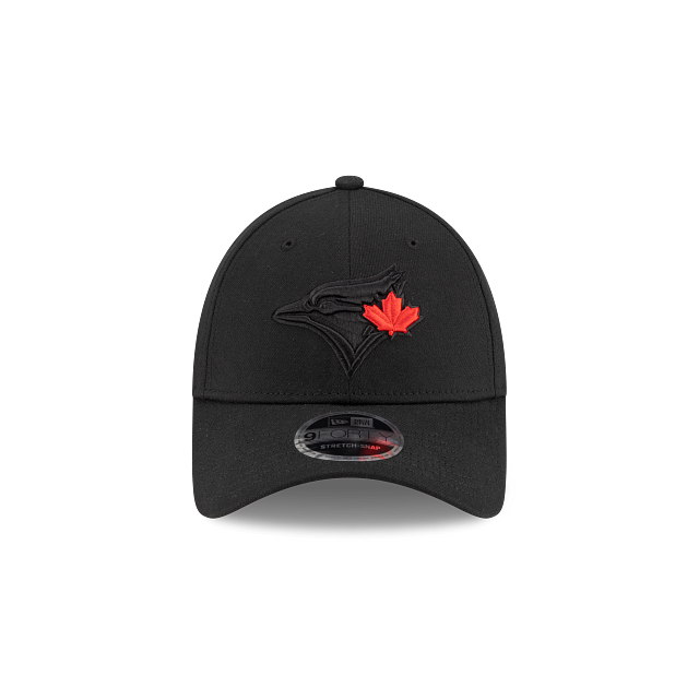 Casquette à pression extensible New Era 9Forty pour homme, noire et rouge, des Blue Jays de Toronto, MLB