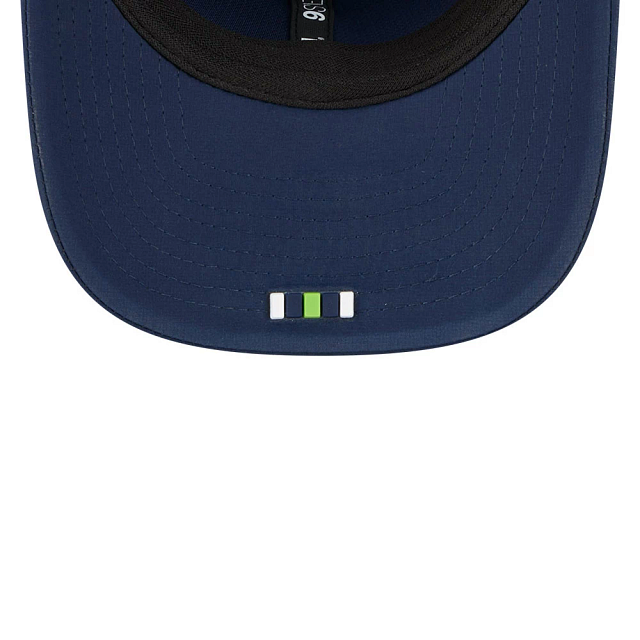 Seattle Seahawks NFL New Era Men's Navy 9Seventy 2025 Sideline Hot Weather Trucker Snapback
