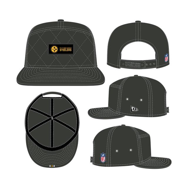 Pittsburgh Steelers NFL New Era Men's Charcoal  9Seventy 2025 Sideline Split Panel Snapback