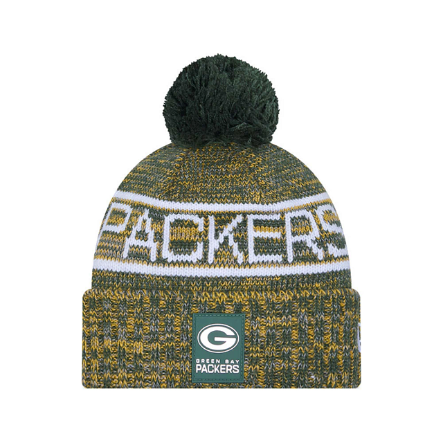 Green Bay Packers NFL New Era Men's Green 2025 Sideline Sport Knit Pom Hat