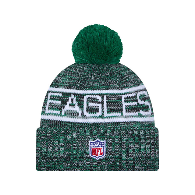 Philadelphia Eagles NFL New Era Men's Green 2025 Sideline Classic Collection Sport Knit Pom Hat