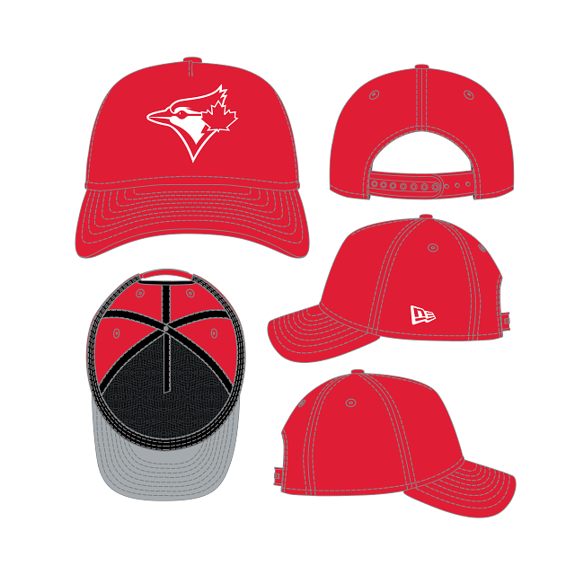 Toronto Blue Jays MLB New Era Men's Red 9Forty M-Crown Adjustable A-Frame Hat