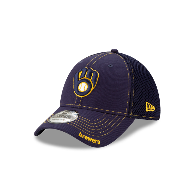 Milwaukee Brewers MLB New Era Men's Navy 39Thirty Neo Stretch Fit Hat