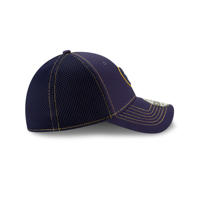 Casquette Milwaukee Brewers MLB New Era pour homme, bleu marine, modèle 39Thirty Neo Stretch Fit