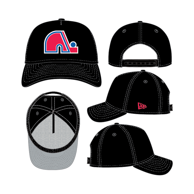 Quebec Nordiques NHL New Era Men's Black Vintage Collection 9Forty A-Frame Snapback Hat