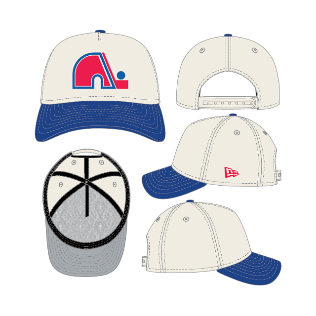 Quebec Nordiques NHL New Era Men's Beige Royal Vintage Collection 9Forty A-Frame Snapback Hat