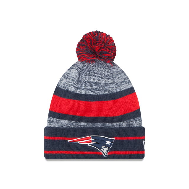 New England Patriots NFL New Era Men's Navy Cuff Pom Knit Hat