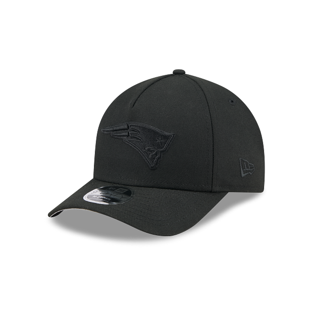 New England Patriots NFL New Era Men's Black on Black 9FORTY M-Crown Adjustable A-Frame Hat