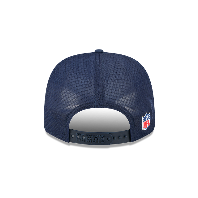 New England Patriots NFL New Era Men's Oceanside Blue 9Seventy 2025 Sideline Hot Weather Trucker Snapback