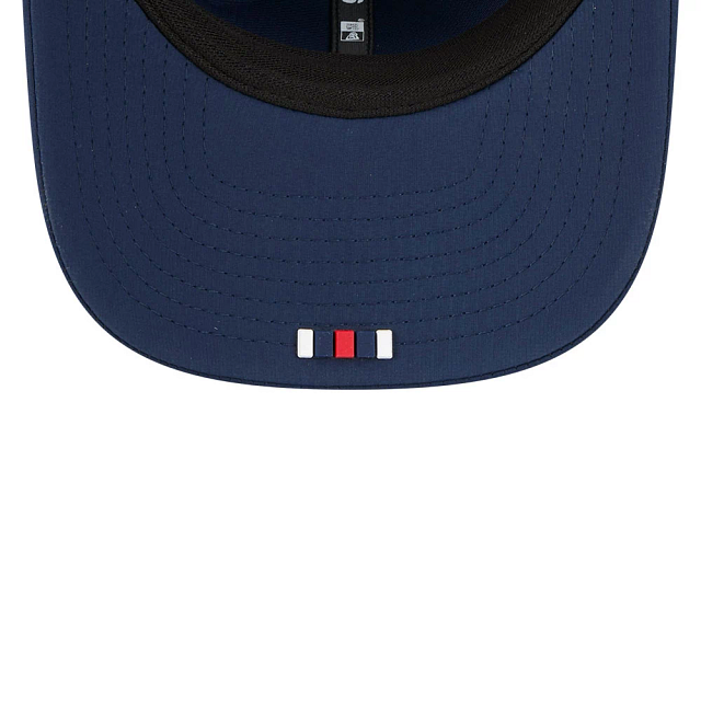 New England Patriots NFL New Era Men's Oceanside Blue 9Seventy 2025 Sideline Hot Weather Trucker Snapback