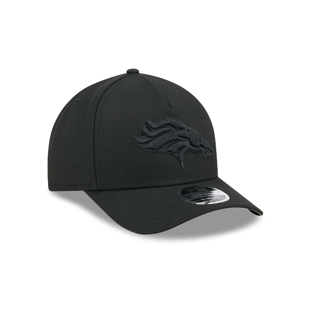 Casquette Denver Broncos NFL New Era pour homme, noire sur noire, modèle 9FORTY M-Crown, ajustable, style A-Frame