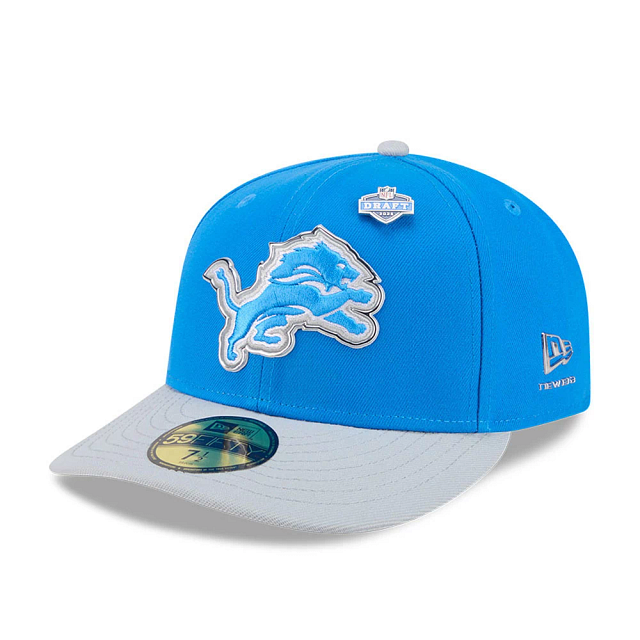 Detroit Lions NFL New Era Men's Honolulu Blue 59Fifty Pre-Curved 2026 Draft Fitted Hat