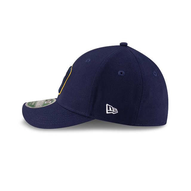 Casquette stretch ajustée Milwaukee Brewers MLB New Era pour homme, marine, 39Thirty M-Crown, réplique du joueur