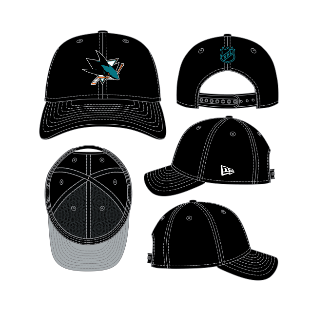 San Jose Sharks NHL New Era Men's Black 9Forty M-Crown Snapback Hat