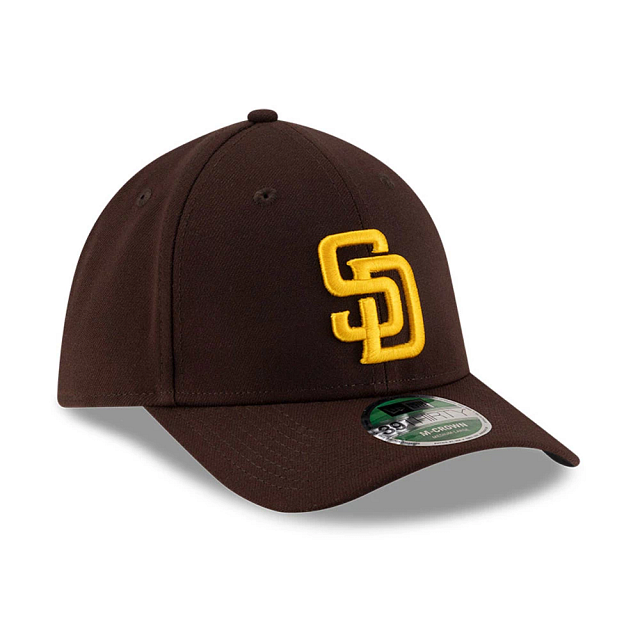 Casquette Ajustée New Era San Diego Padres MLB Homme, marron, 39Thirty M-Crown Player Replica