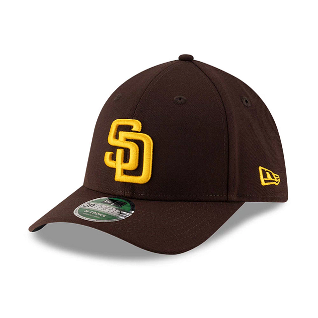 San Diego Padres MLB New Era Men's Brown 39Thirty M-Crown Player Replica Stretch Fit Hat