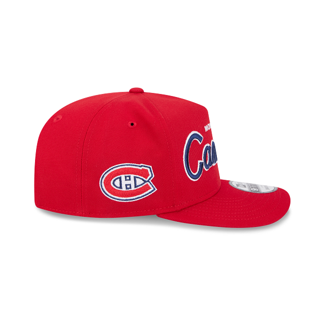 Casquette snapback A-Frame 9Fifty Script des Canadiens de Montréal de la LNH pour homme de New Era, rouge