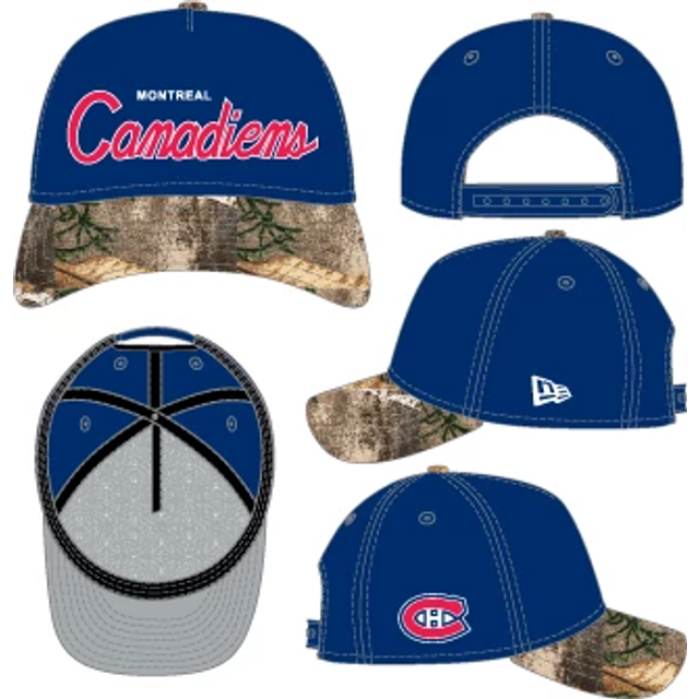 Montreal Canadiens NHL New Era Men's Royal/Camo 9Forty A-Frame Script Snapback Hat