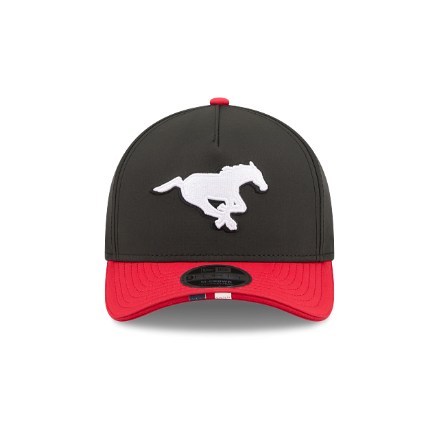 Calgary Stampeders CFL New Era Men's Black Red 9FORTY M-Crown 2026 Sideline Adjustable A-Frame Hat