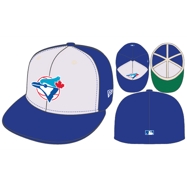 Toronto Blue Jays MLB New Era Men's Off White/Light Royal 59Fifty Cooperstown Fitted Hat